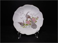 Japanese Plate, 2 Peacocks, Flowers, Gold Trim