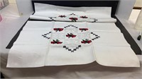 Two vintage hand embroidered pillow cases, each