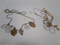 Religious Medals, Costume Jewelery Assortment