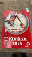 Red Rock Cola 5c Babe Ruth metal advertising sign