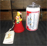 Classic Pooh Bell & Budweiser Ornament