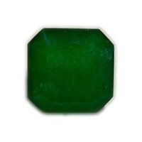 Genuine 8.97 ct Square Cut Emerald Cert. Gemstone