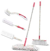 Mop,Microfiber Duster, Broom 7 PCS Cleaning Set
