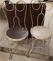 2 ice cream parlor chairs