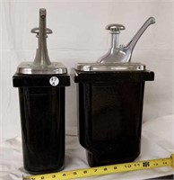 2 Soda fountain syrup containers