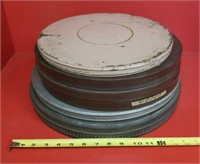 6 - 16mm? film reels in large tins