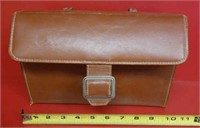 Vintage leather travel satchel