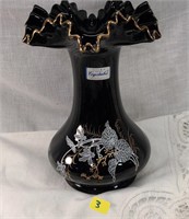 Bohemia ruffled vase Czech Republic