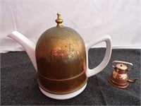 Ceramic Teapot With Brass Insulator