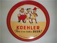 Vintage Koehler Metal Beer Tray  13 Inch Diameter