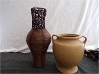Wicker Vase,Usa Pottery Vse