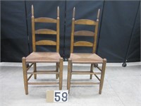 Pair of slat back chairs