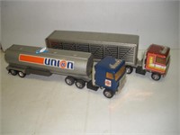 (2) Ertl Steel Tractor Trailers  19 Inches Long