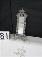 Wall mount mirror with candle holders
