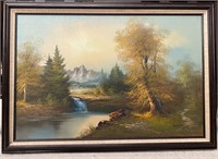 FRAMED PAINTING WATERFALL
