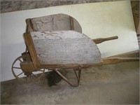 Vintage Wood Wheelbarrow W/Removable Sides