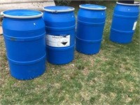 4 Plastic 55 Gallon Barrels