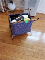 KNITTING BASKET AND CONTENTS