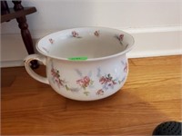 ROSE PAINTED CHAMBER POT- (HAS BEEN REPAIRED)