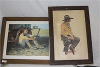 2 WESTERN STYLE FRAMED COORS PICTURES