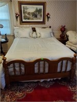 NICE MAPLE BED - INCLUDES ALL BEDDING