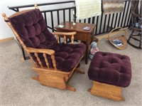 Queen Size Glider Chair W/Matching Foot Stool