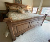 King Wood Bed Frame, Rails, Bed Linens