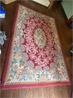 Floral Hooked Style Rug 101" x 66"