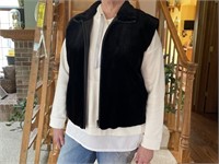 Reversible Shirred & Leather Vest