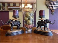 Metal Elephant Candle Stands, Vase