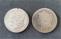 1884-O & 1879-P US Morgan Silver Dollar Coins