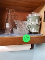 SHELF COLLECTION OF GLASSWARE