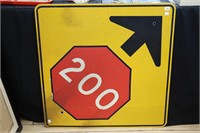 ALUMINUM STOP 200M SIGN 30"X30"