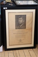 FRAMED EATONS OF CANADA J.F.K NEWSPAPER ARTICLE