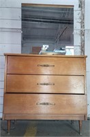 Wooden dresser with mirror 34.5" × 17" × 59" H