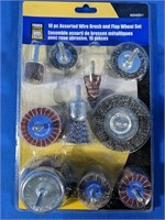 NEW 10pc Assorted Wire Brush and Flap Wheel Set