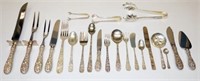 STEIFF ROSE /REPOUSSE STERLING FLATWARE (76+/-)
