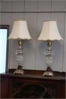 TWO TABLE LAMPS WITH SHADES 27"