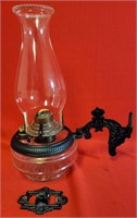 Vintage glass lantern 13" H