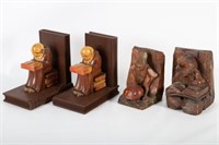 FIGURAL WOOD BOOKENDS (2) PAIR