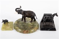 HORSE AND ELEPHANT DESK ITEMS (3)