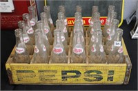 WOODEN PEPSI CRATE WITH 24 BOTTLES