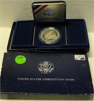1987 U.S. CONSTITUTION SILVER DOLLAR W/BOX