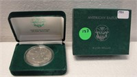 1989 AMERICAN EAGLE SILVER DOLLAR W/BOX
