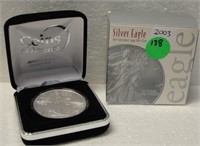 2003 AMERICAN EAGLE SILVER DOLLAR W/BOX