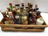 Lot of Small Bottles in Small Crate