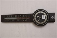 PLASTIC INA BEARING CLOCK AND THERMOMETER 17"
