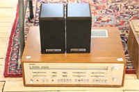 YAMAHA RECIVER AND TWO KOSS SPEAKERS