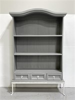 Unique weathered gray chalk paint shelf & drawers