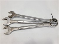 Three open end box wrenches large